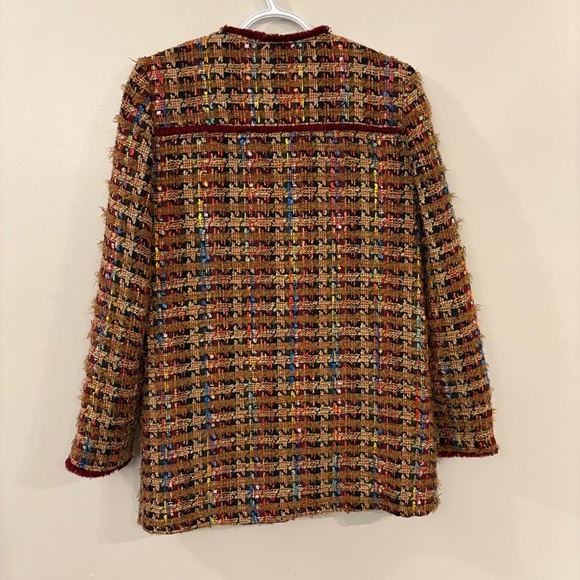 Anthropologie Ett:Twa Harlequin Tweed Blazer long line jacket - Picture 8 of 16